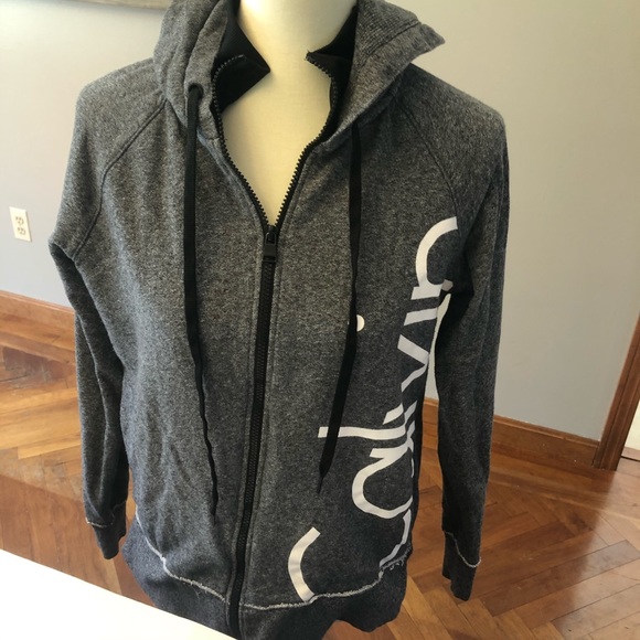 Calvin Klein Jackets & Blazers - Calvin Klein gray zippered cotton hoodie, M